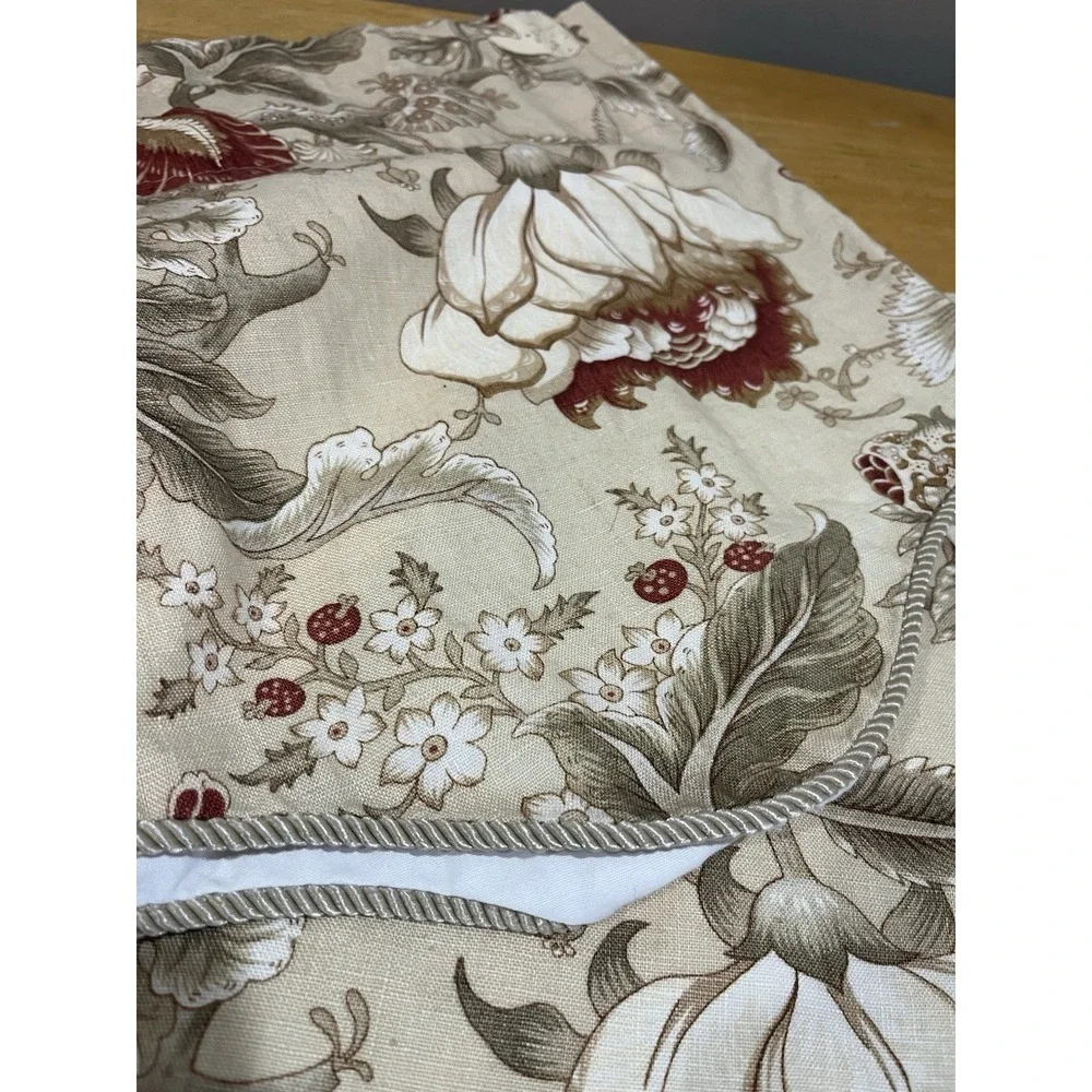 Covington‎ Dennehy Jute 65 Floral Linen (2) Valances Flower Cottagecore 48x18